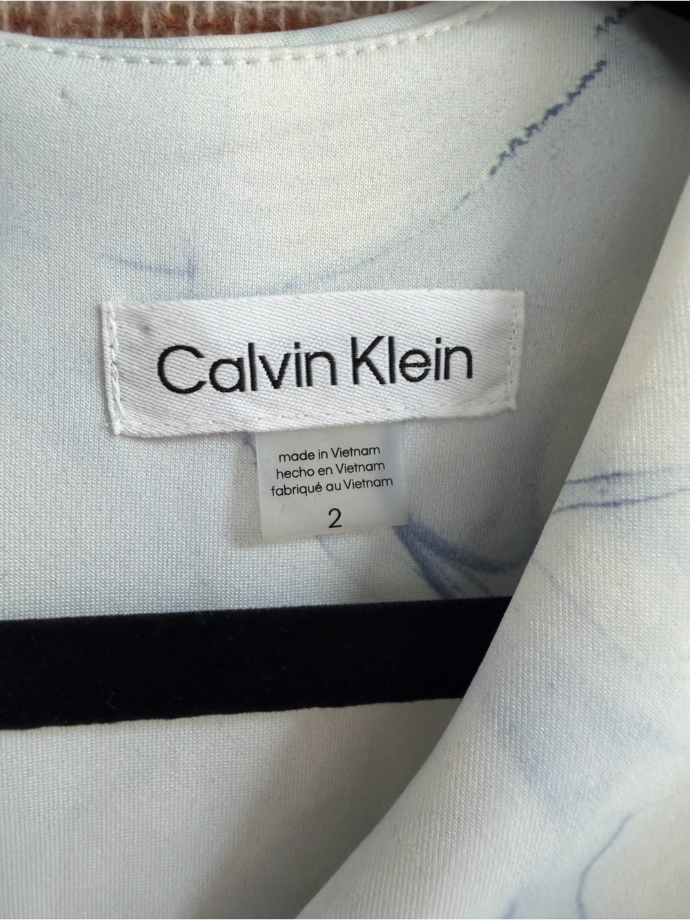 Calvin Klein Light Blue Marble Print Dress